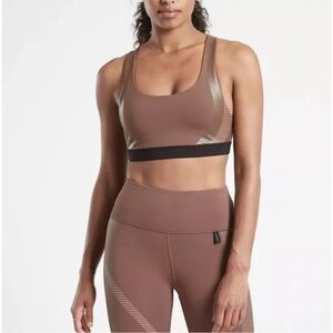 Athleta X Allyson Felix Ultimate Legend Faux Leather Accent Sports Bra